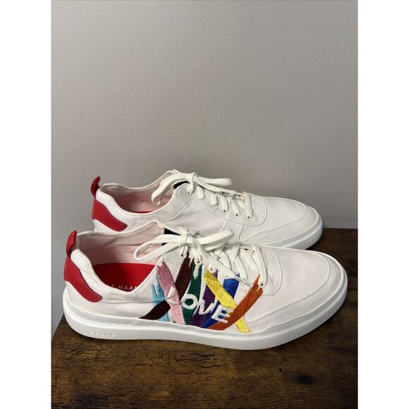 NEW Cole Haan GrandPro Rally Canvas Court Sneaker Shoes Men's Sz 13, LOVE/PRIDE - Picture 4 of 10